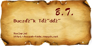 Buczák Tádé névjegykártya